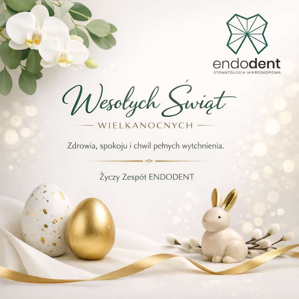 Wesołych Świąt Wielkanocnych 🐰

Niech ten czas będzie momentem zatrzymania, regeneracji i równowagi.

Zdrowie, spokój i naturalny uśmiech — to wartości, które mają znaczenie nie tylko od święta.

Dziękujemy za zaufanie.
Zespół ENDODENT